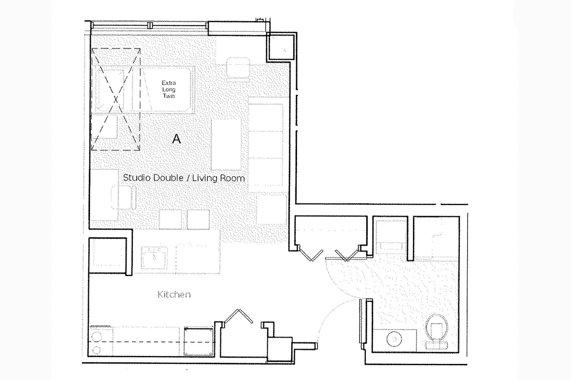 Studio Apartment Layout for 318