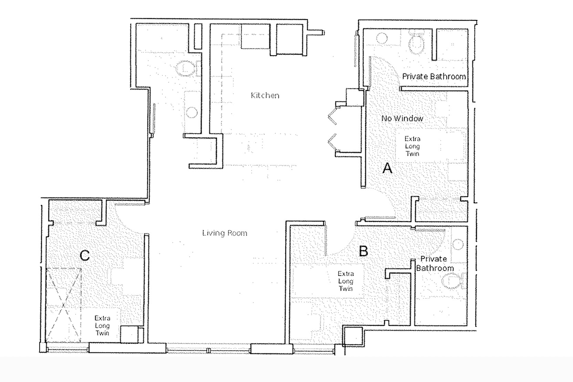 Traditional Apartment Layout option for 318